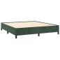 vidaXL Giroletto a Molle con Materasso Verde Scuro 160x200 cm Velluto