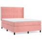 vidaXL Giroletto a Molle con Materasso Rosa 140x190 cm in Velluto