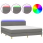 vidaXL Letto a Molle Materasso e LED Grigio Scuro 160x200cm in Tessuto vidaXL Letto a Molle Materasso e LED Grigio Scuro 160x200cm in Tessuto