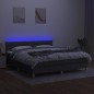 vidaXL Letto a Molle Materasso e LED Grigio Scuro 160x200cm in Tessuto vidaXL Letto a Molle Materasso e LED Grigio Scuro 160x200cm in Tessuto