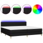 vidaXL Letto a Molle Materasso e LED Nero 200x200cm in Tessuto vidaXL Letto a Molle Materasso e LED Nero 200x200cm in Tessuto