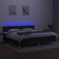 vidaXL Letto a Molle Materasso e LED Nero 200x200cm in Tessuto vidaXL Letto a Molle Materasso e LED Nero 200x200cm in Tessuto
