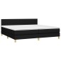 vidaXL Letto a Molle Materasso e LED Nero 200x200cm in Tessuto vidaXL Letto a Molle Materasso e LED Nero 200x200cm in Tessuto
