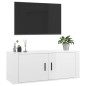 Mobile Porta TV a Parete Bianco Lucido 100x34,5x40 cm Mobile Porta TV a Parete Bianco Lucido 100x34,5x40 cm