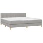 vidaXL Letto a Molle Materasso e LED Grigio Chiaro 200x200 cm Tessuto vidaXL Letto a Molle Materasso e LED Grigio Chiaro 200x200 cm Tessuto