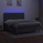vidaXL Letto a Molle Materasso e LED Grigio Scuro 160x200cm in Tessuto vidaXL Letto a Molle Materasso e LED Grigio Scuro 160x200cm in Tessuto