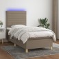 vidaXL Letto a Molle con Materasso e LED Tortora 80x200 cm in Tessuto vidaXL Letto a Molle con Materasso e LED Tortora 80x200 cm in Tessuto
