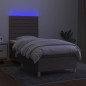 vidaXL Letto a Molle con Materasso e LED Tortora 80x200 cm in Tessuto vidaXL Letto a Molle con Materasso e LED Tortora 80x200 cm in Tessuto