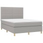vidaXL Letto a Molle Materasso e LED Grigio Chiaro 140x200 cm Tessuto vidaXL Letto a Molle Materasso e LED Grigio Chiaro 140x200 cm Tessuto