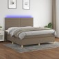 vidaXL Letto a Molle con Materasso e LED Tortora 160x200 cm in Tessuto vidaXL Letto a Molle con Materasso e LED Tortora 160x200 cm in Tessuto