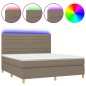 vidaXL Letto a Molle con Materasso e LED Tortora 160x200 cm in Tessuto vidaXL Letto a Molle con Materasso e LED Tortora 160x200 cm in Tessuto