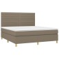 vidaXL Letto a Molle con Materasso e LED Tortora 160x200 cm in Tessuto vidaXL Letto a Molle con Materasso e LED Tortora 160x200 cm in Tessuto