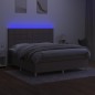 vidaXL Letto a Molle con Materasso e LED Tortora 160x200 cm in Tessuto vidaXL Letto a Molle con Materasso e LED Tortora 160x200 cm in Tessuto