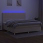 vidaXL Letto a Molle Materasso e LED bianco 200x200cm in Tessuto vidaXL Letto a Molle Materasso e LED bianco 200x200cm in Tessuto