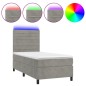 vidaXL Letto a Molle Materasso e LED Grigio Chiaro 80x200 cm Velluto vidaXL Letto a Molle Materasso e LED Grigio Chiaro 80x200 cm Velluto