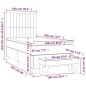 vidaXL Giroletto a Molle con Materasso Grigio Scuro 100x200 cm Tessuto