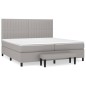 vidaXL Giroletto a Molle con Materasso Grigio Chiaro 200x200cm Tessuto