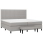 vidaXL Giroletto a Molle con Materasso Grigio Chiaro 200x200cm Tessuto