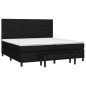 vidaXL Giroletto a Molle con Materasso Nero 200x200 cm in Tessuto