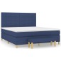 vidaXL Giroletto a Molle con Materasso Blu 160x200 cm in Tessuto