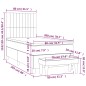 vidaXL Giroletto a Molle con Materasso Blu 80x200 cm inTessuto