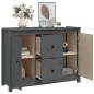 Credenza Grigia 100x35x74 cm in Legno Massello di Pino Credenza Grigia 100x35x74 cm in Legno Massello di Pino