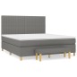 vidaXL Giroletto a Molle con Materasso Grigio Scuro 160x200 cm Tessuto