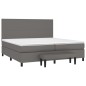 vidaXL Giroletto a Molle con Materasso Grgio 200x200 cm in Similpelle