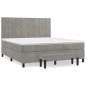 vidaXL Giroletto a Molle con Materasso Grigio Chiaro 180x200cm Velluto