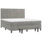 vidaXL Giroletto a Molle con Materasso Grigio Chiaro 180x200cm Velluto