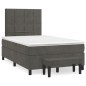 vidaXL Giroletto a Molle con Materasso Grigio Scuro 120x200 cm Velluto