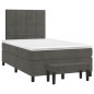 vidaXL Giroletto a Molle con Materasso Grigio Scuro 120x200 cm Velluto