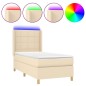 vidaXL Letto a Molle con Materasso e LED Crema 90x190 cm in Tessuto vidaXL Letto a Molle con Materasso e LED Crema 90x190 cm in Tessuto