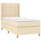 vidaXL Letto a Molle con Materasso e LED Crema 90x190 cm in Tessuto vidaXL Letto a Molle con Materasso e LED Crema 90x190 cm in Tessuto