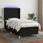 vidaXL Letto a Molle con Materasso e LED Nero 80x200 cm in Tessuto vidaXL Letto a Molle con Materasso e LED Nero 80x200 cm in Tessuto