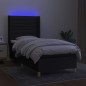 vidaXL Letto a Molle con Materasso e LED Nero 80x200 cm in Tessuto vidaXL Letto a Molle con Materasso e LED Nero 80x200 cm in Tessuto