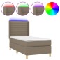 vidaXL Letto a Molle con Materasso e LED Tortora 80x200 cm in Tessuto vidaXL Letto a Molle con Materasso e LED Tortora 80x200 cm in Tessuto