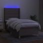 vidaXL Letto a Molle con Materasso e LED Tortora 80x200 cm in Tessuto vidaXL Letto a Molle con Materasso e LED Tortora 80x200 cm in Tessuto