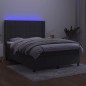 vidaXL Letto a Molle con Materasso e LED Grigio Scuro 140x190 cm