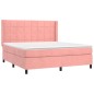 vidaXL Letto a Molle con Materasso e LED Rosa 160x200 cm in Velluto
