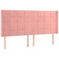 vidaXL Letto a Molle con Materasso e LED Rosa 160x200 cm in Velluto