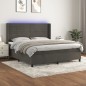 vidaXL Letto a Molle con Materasso e LED Grigio Scuro 160x200 cm vidaXL Letto a Molle con Materasso e LED Grigio Scuro 160x200 cm