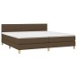 vidaXL Giroletto a Molle con Materasso Marrone Scuro 200x200cm Tessuto