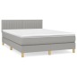 vidaXL Giroletto a Molle con Materasso Grigio Chiaro 140x190cm Tessuto