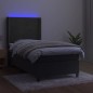 vidaXL Letto a Molle con Materasso e LED Grigio Scuro 100x200 cm vidaXL Letto a Molle con Materasso e LED Grigio Scuro 100x200 cm