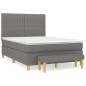 vidaXL Giroletto a Molle con Materasso Grigio Scuro 140x200cm Tessuto