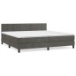 vidaXL Giroletto a Molle con Materasso Grigio Scuro 200x200 cm Velluto