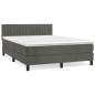 vidaXL Giroletto a Molle con Materasso Grigio Scuro 140x190 cm Velluto