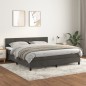 vidaXL Giroletto a Molle con Materasso Grigio Scuro 160x200 cm Velluto