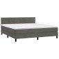 vidaXL Giroletto a Molle con Materasso Grigio Scuro 160x200 cm Velluto